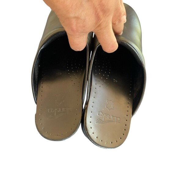 DANSKO Sonja Black Cabrio Leather Clogs Slip-on Open Back Shoes Mules 42/11.5-12 - Picture 5 of 10